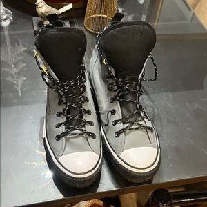 Gray/Black High-Top Converse waterproof insulated Sneakers. excellent condition